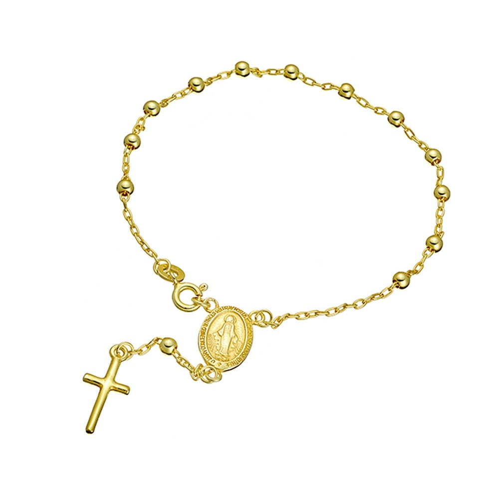 Rosary Bracelet Sterling Silver - Gold