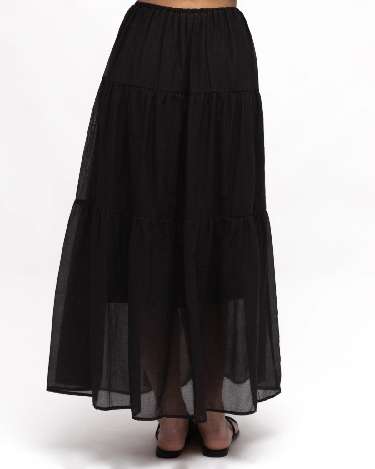 Tiered Maxi Skirt Black