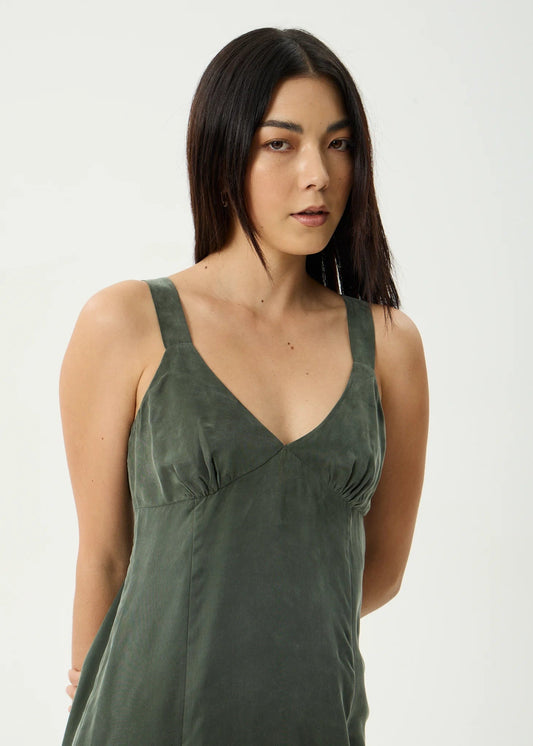 Gerry Cupro Mini Dress - Deep Green