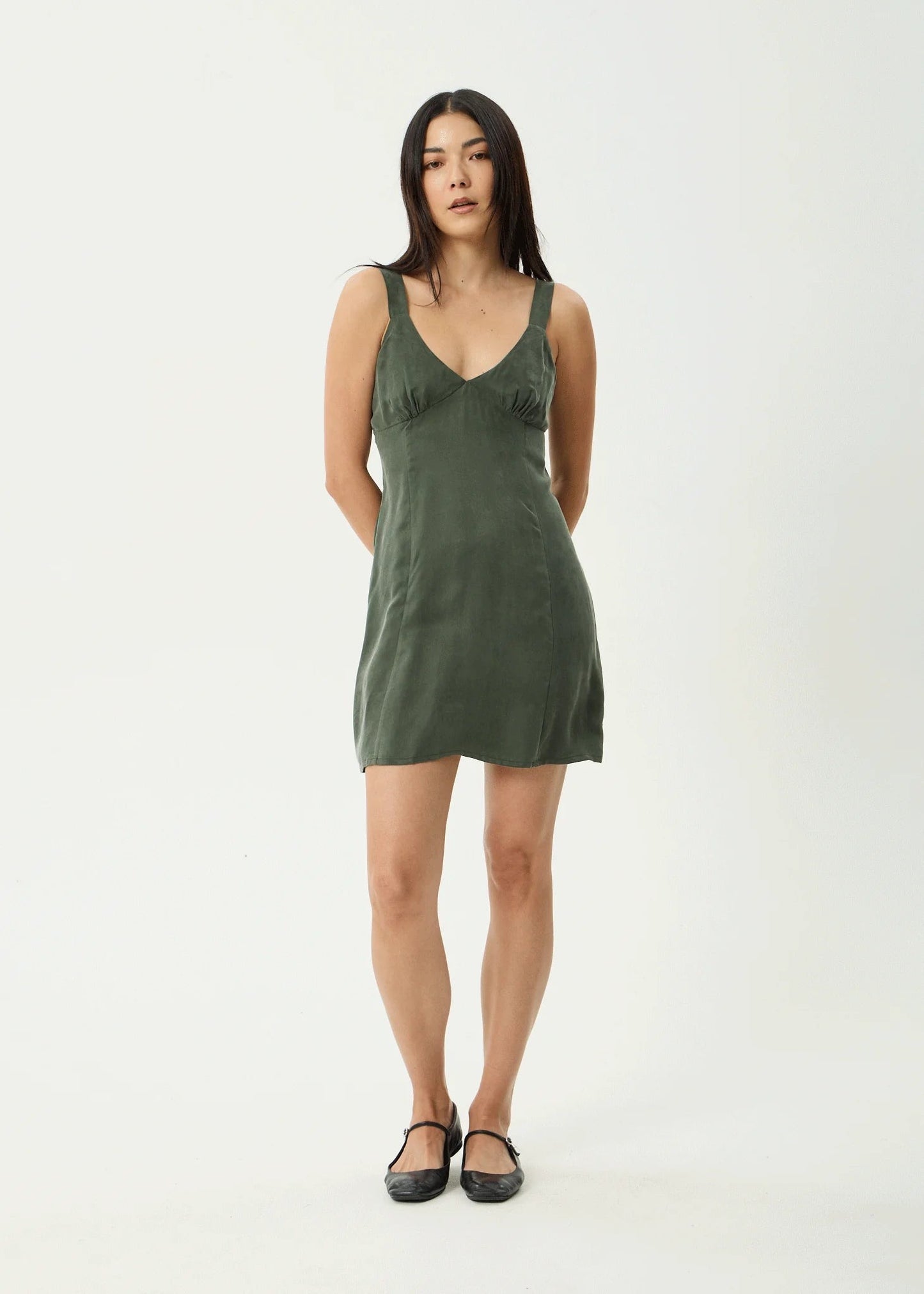 Gerry Cupro Mini Dress - Deep Green