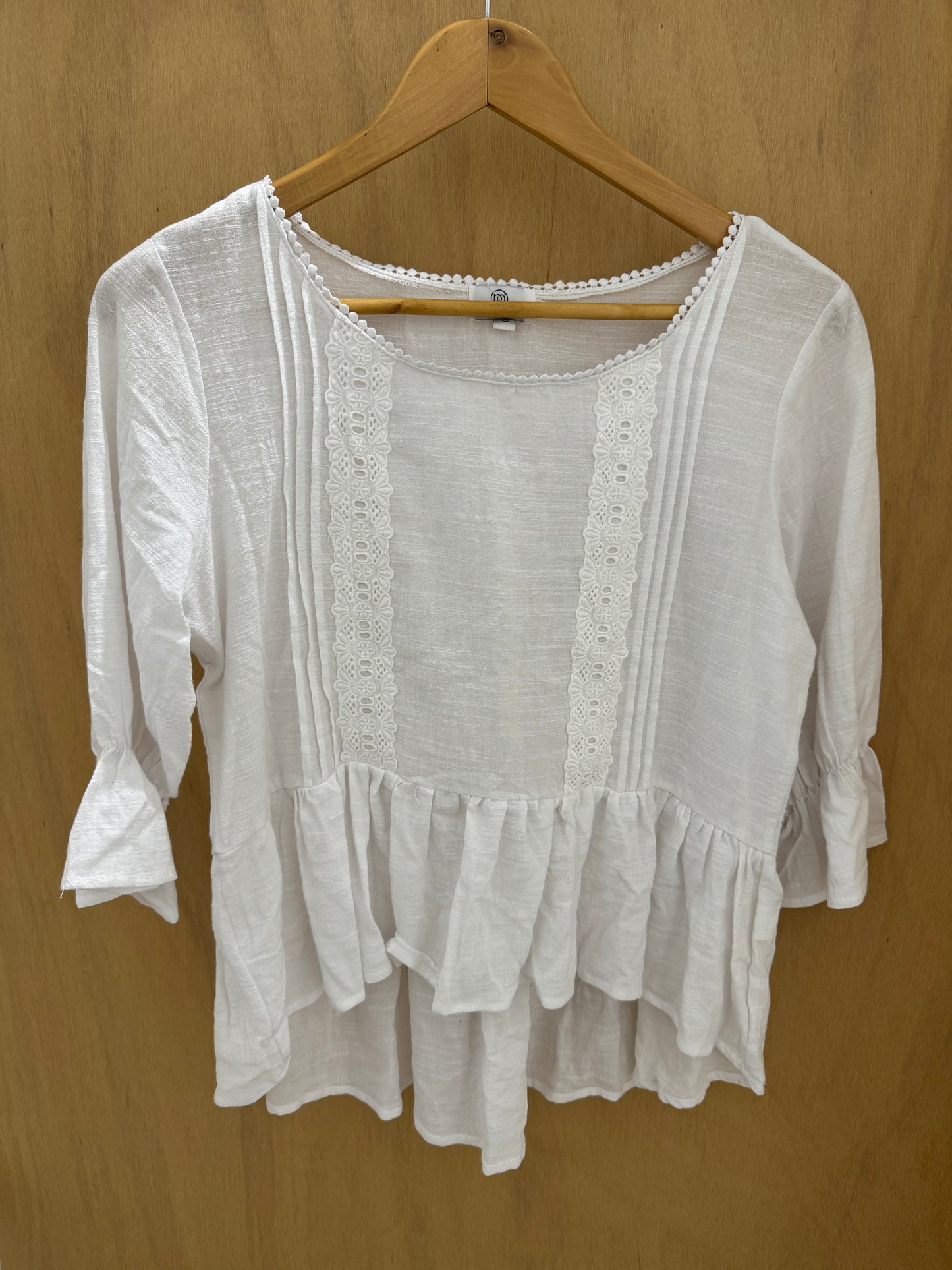 Aliana Boho Top White