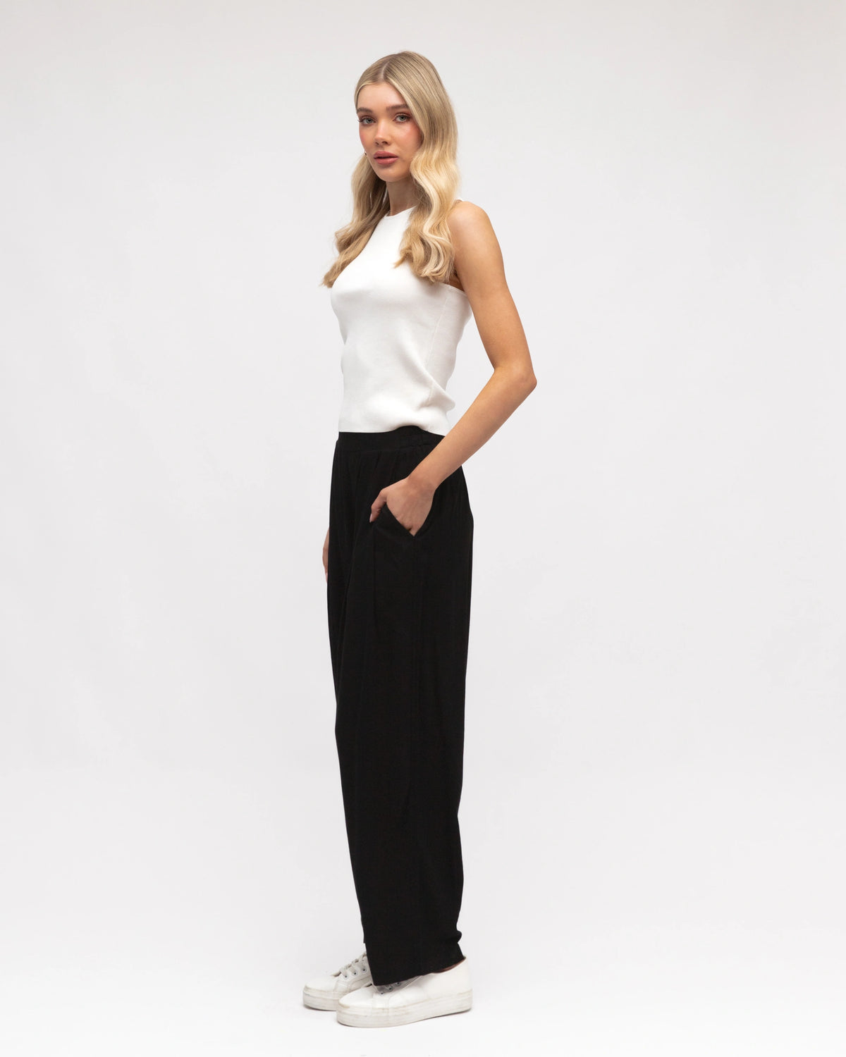 Linen Lux Pants Black