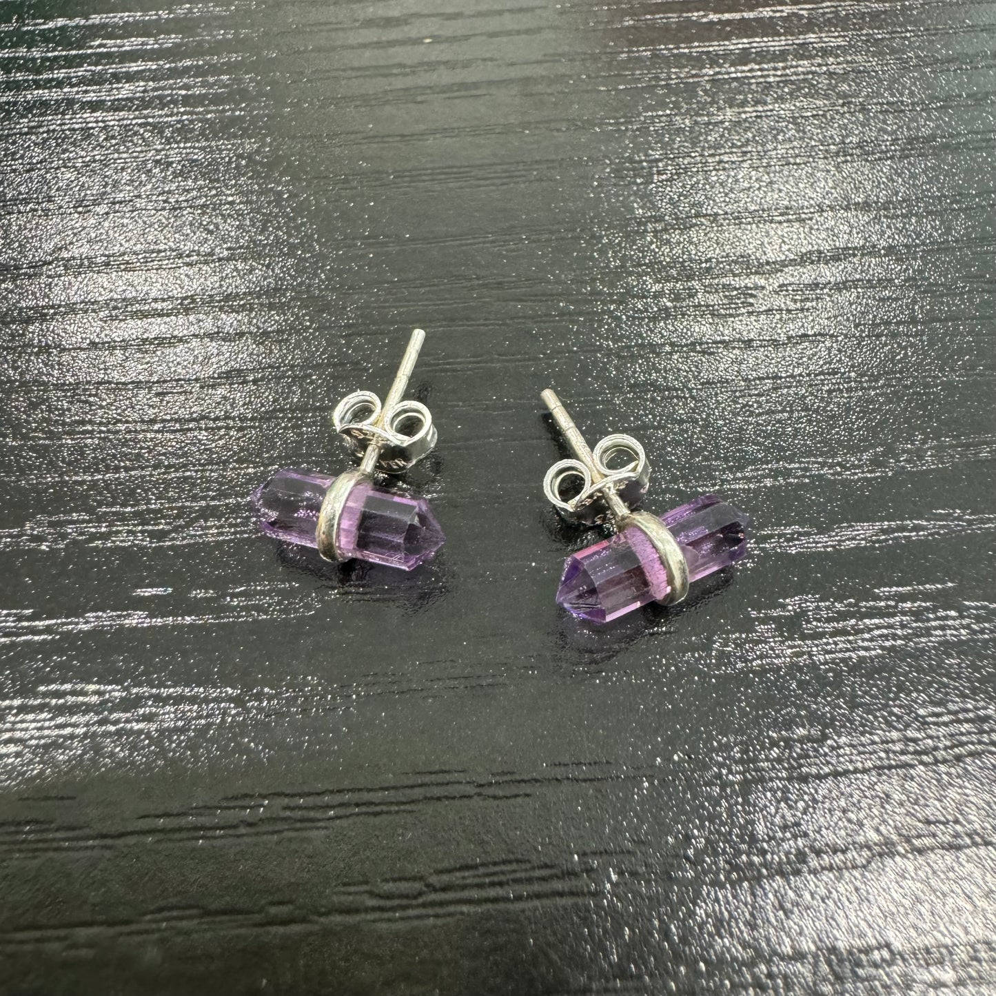 Luci Studs - Amethyst Gemstone Silver