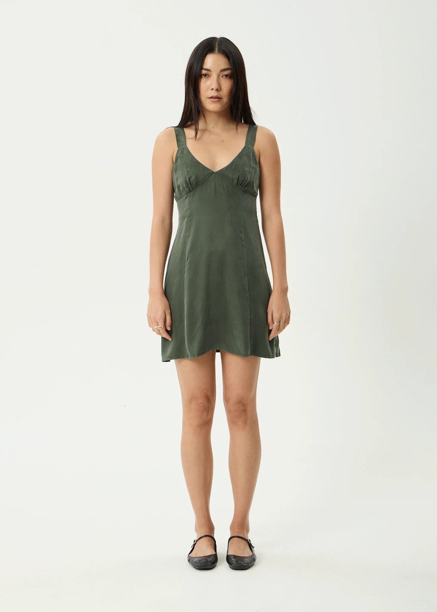 Gerry Cupro Mini Dress - Deep Green