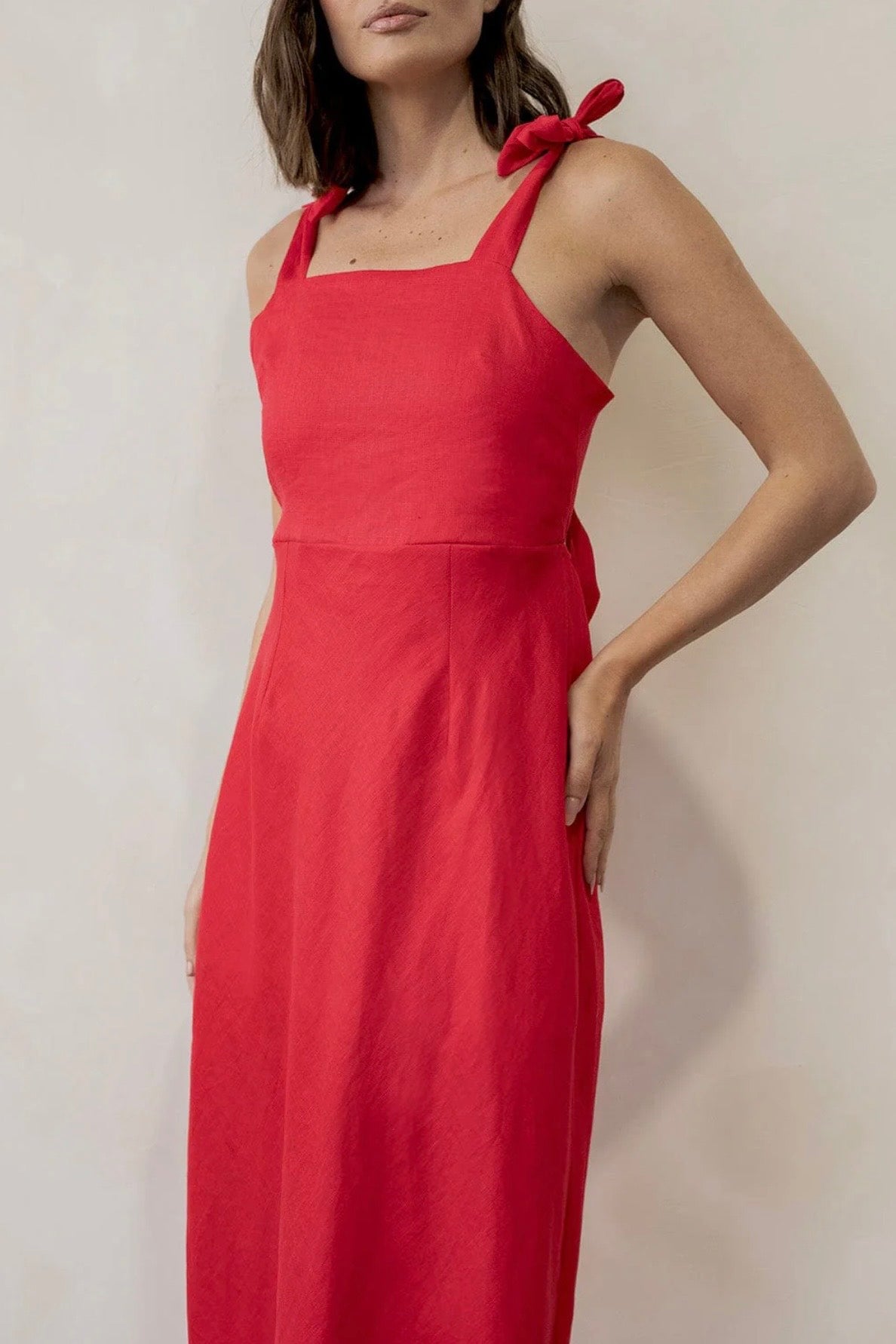 Bowie Dress Long Red