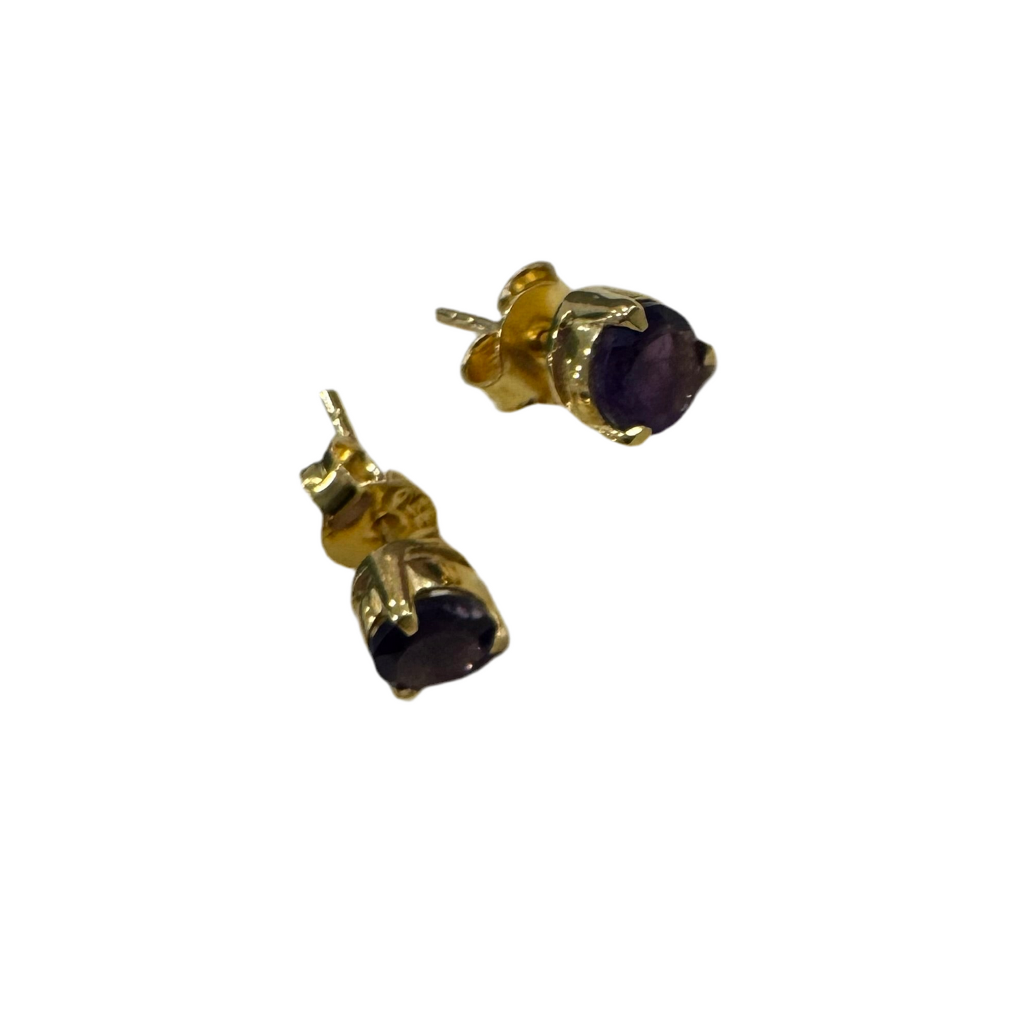 Aria Studs - Amethyst Gemstone Gold