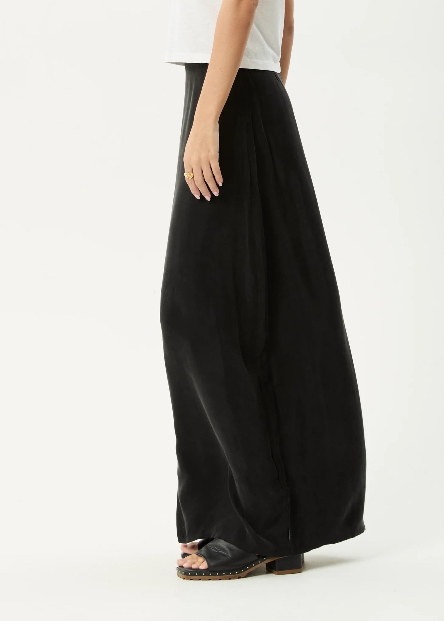 Afends Grace Cupro Maxi Skirt Black