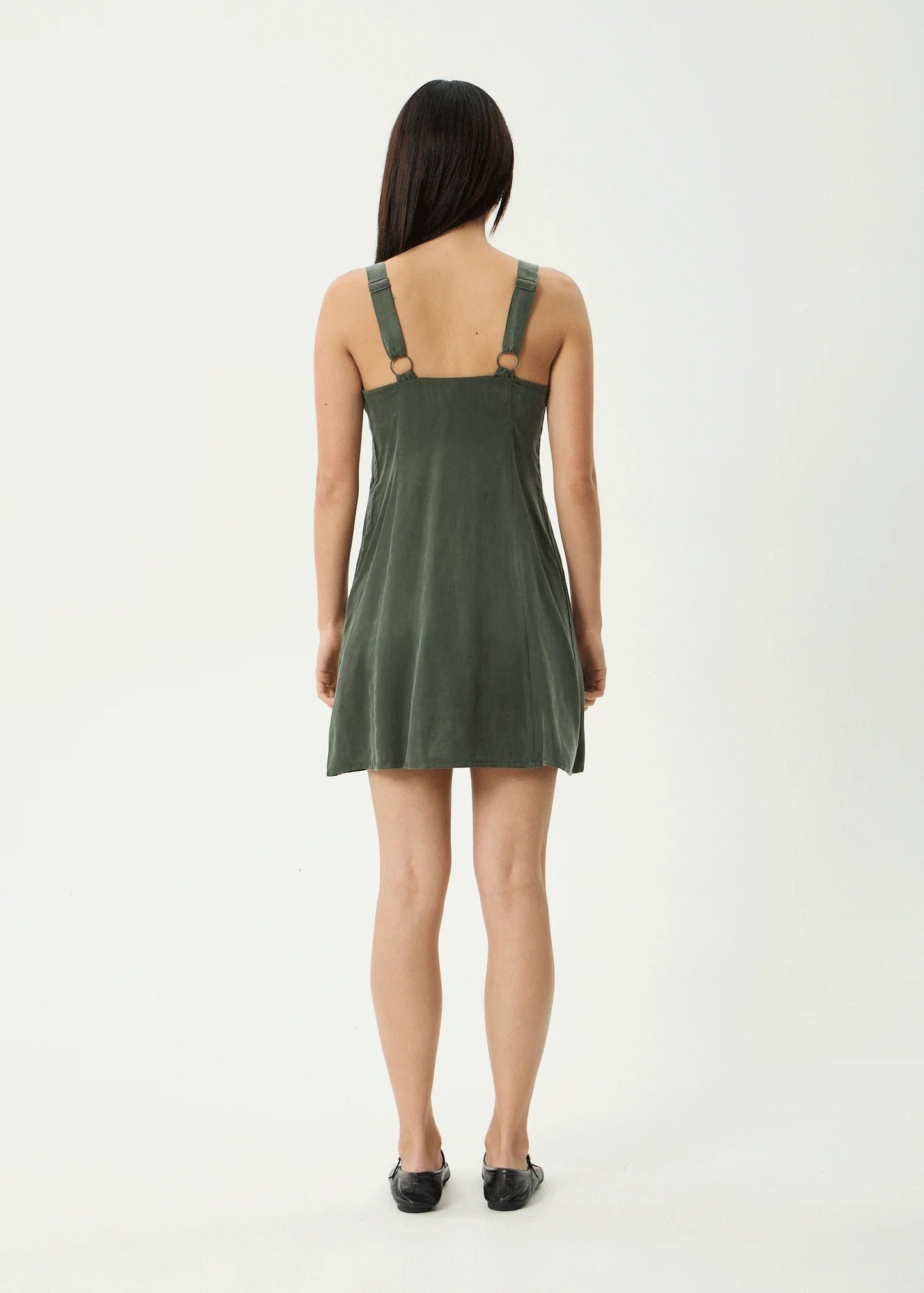 Gerry Cupro Mini Dress - Deep Green