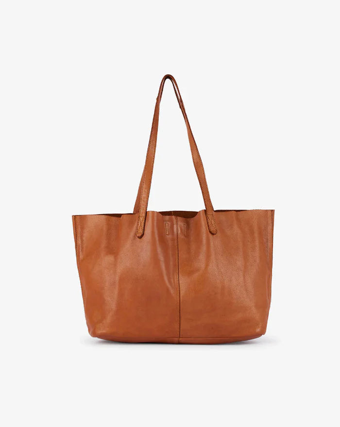 Beholder Leather Akasha Saddle Tan Tote Bag