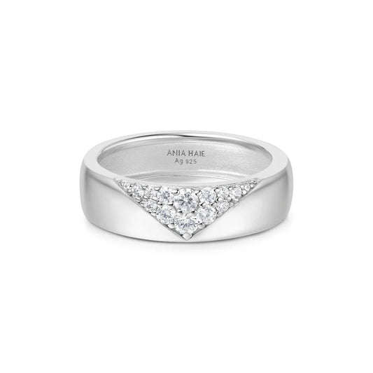 Silver Pave Cubic Zirconia Bold Statement Ring